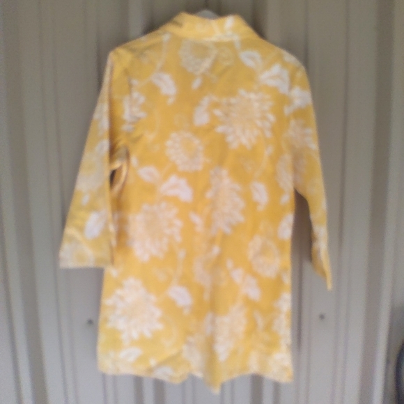 Women's Candy Couture Mustard Yellow Floral Sequins Jacket Size Large Bohemian - Picture 5 of 5